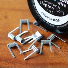 PRE-BUILT 10PACK NI80 5 CORE PARALLEL FUSED CLAPTON COIL BY VAPEYAYA